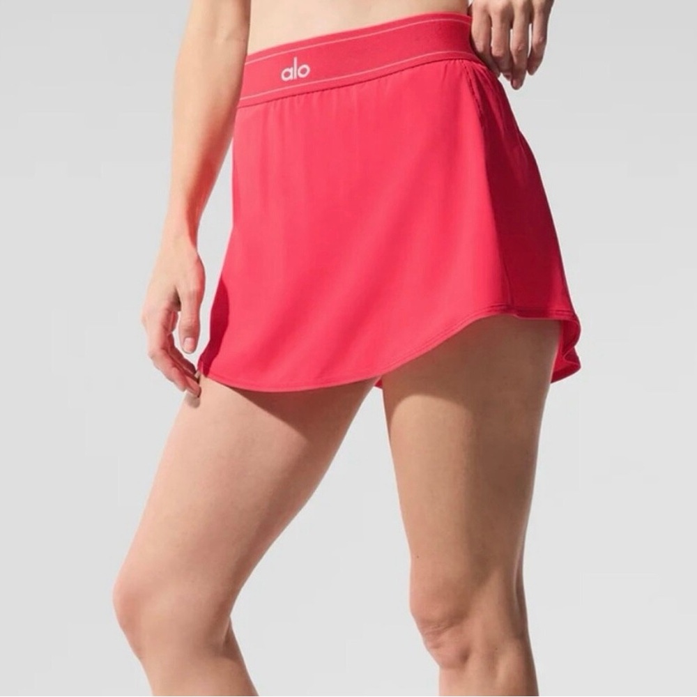 ♥️ALO♥️ CANDY RED Match Point Tennis Skirt - Picture 2 of 7